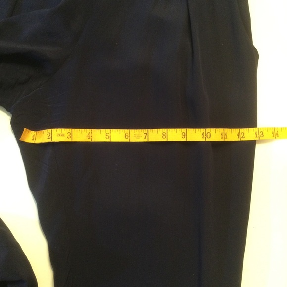 Trina Turk Silk Pull-On Navy Blue Pants Size Medium - Picture 10 of 11